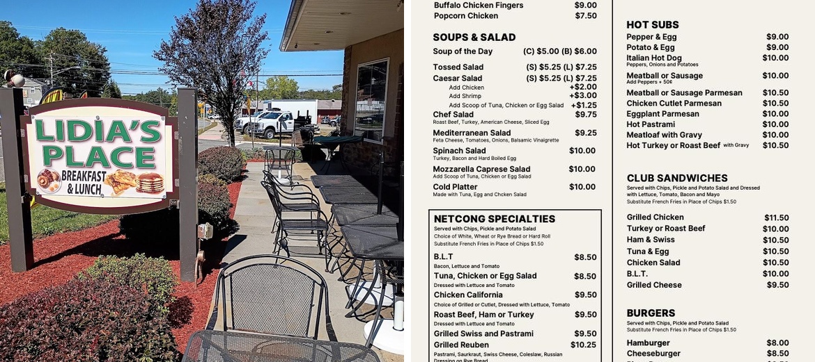 Lidia's Place Menu